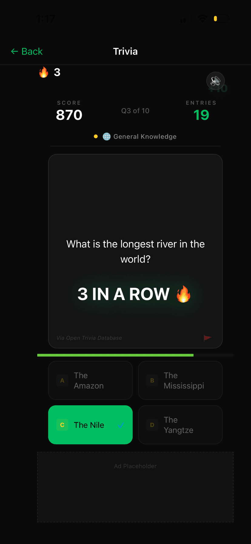 Trivia game