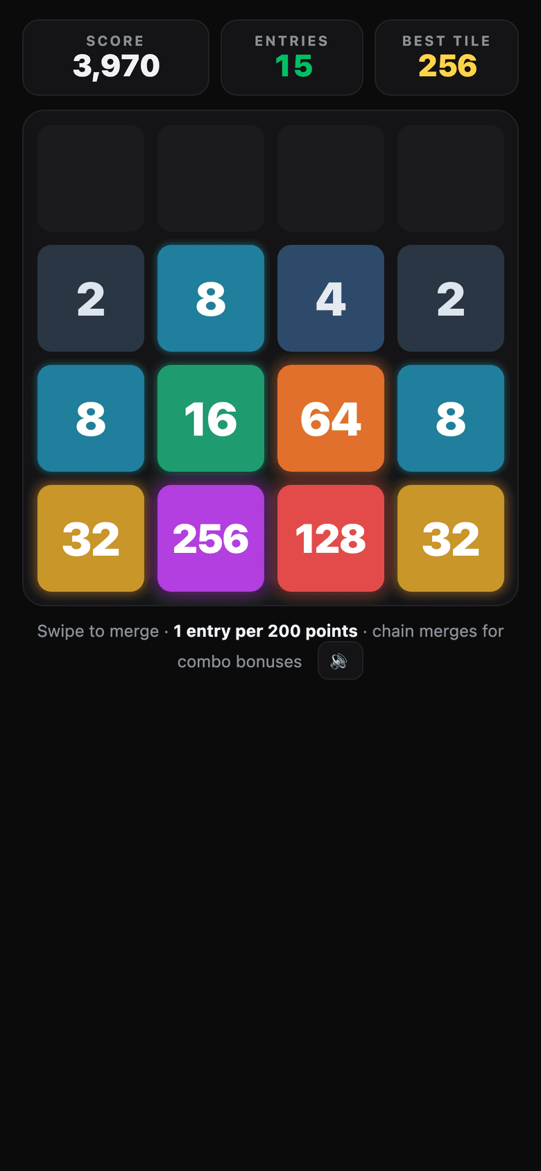 2048 game board