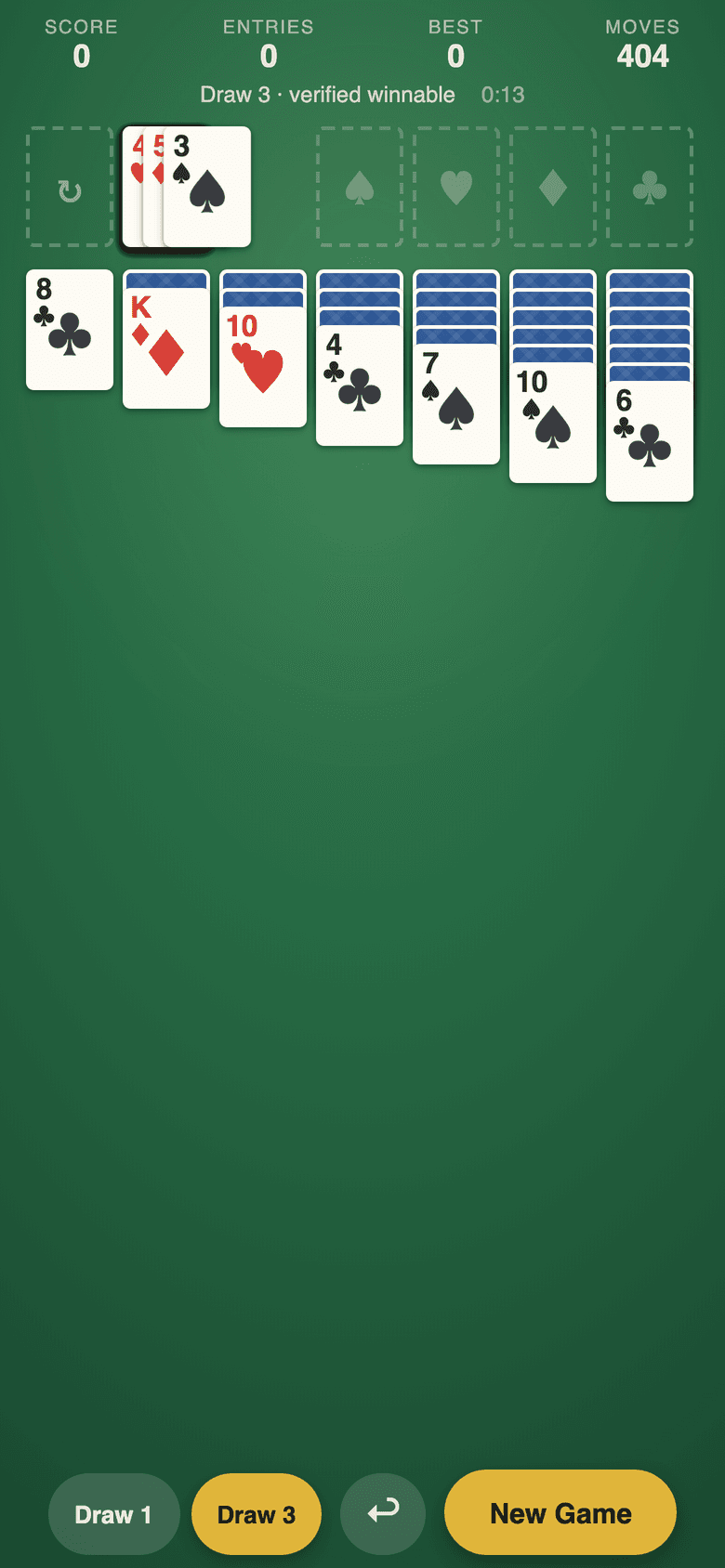 Solitaire game